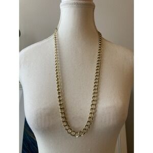 Gold Tone Double Link Chain Necklace Minimalist Classic Cable Chain Everyday